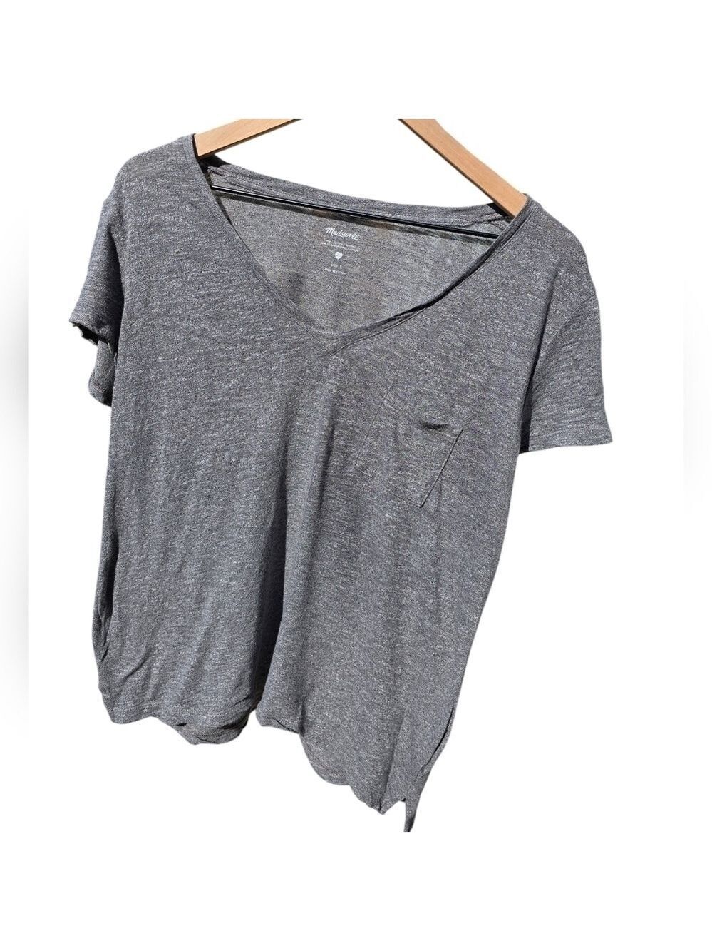 Madewell Gray V-Neck T-Shirt